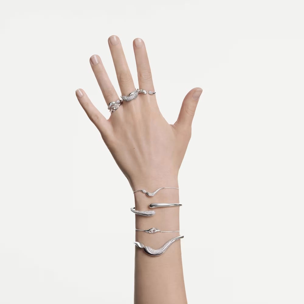 SwarovskiSwarovski Classica Yüzük Yuvarlak kesim, İç içe geçmiş, Beyaz, Saf gümüş
