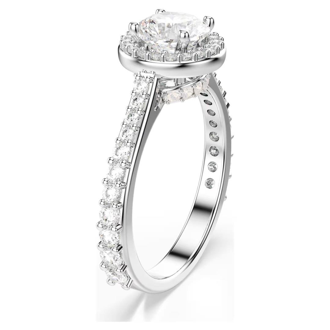 SwarovskiUna Angelic Yüzük Yuvarlak kesim, Beyaz, Gümüş renkli yüzey