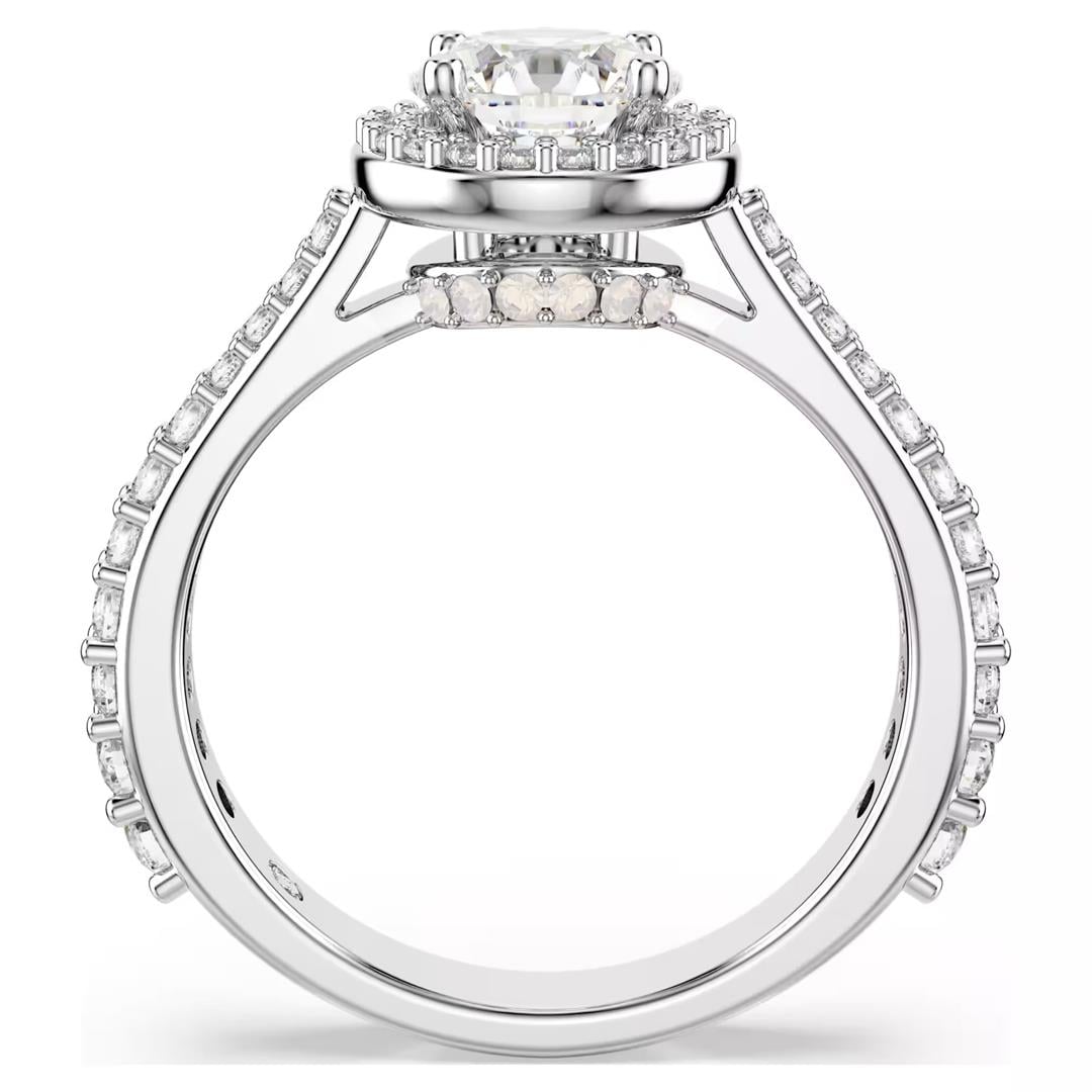 SwarovskiUna Angelic Yüzük Yuvarlak kesim, Beyaz, Gümüş renkli yüzey