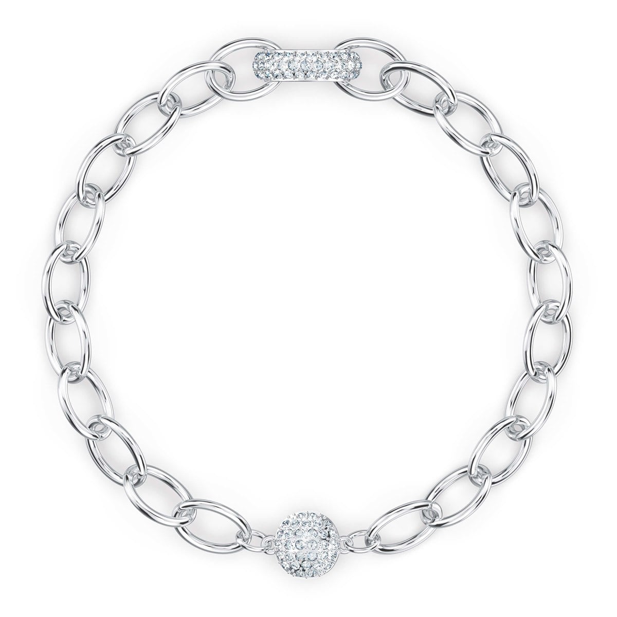 THE ELEMENTS:BİLEKLİK CHAIN, BEYAZ, RODYUM KAPLAMA M