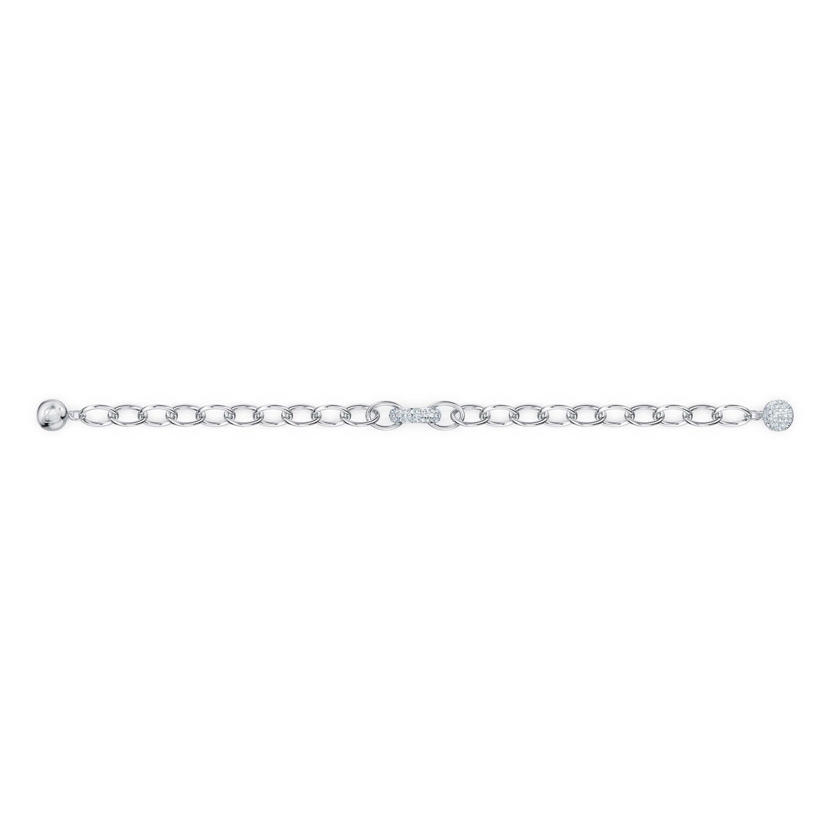 THE ELEMENTS:BİLEKLİK CHAIN, BEYAZ, RODYUM KAPLAMA M
