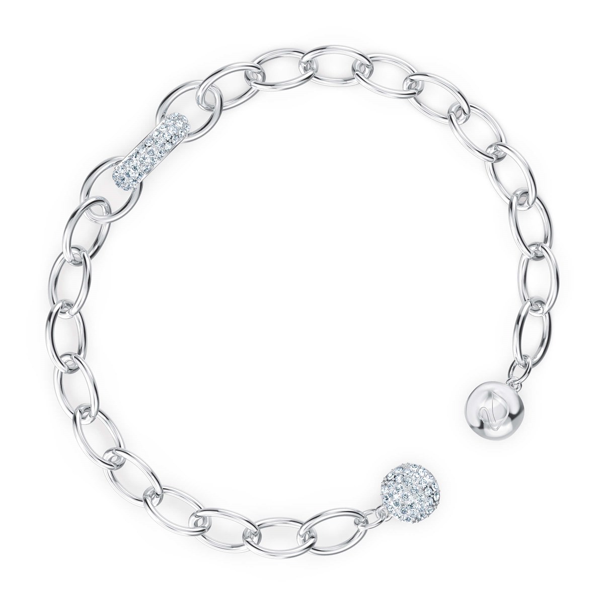 THE ELEMENTS:BİLEKLİK CHAIN, BEYAZ, RODYUM KAPLAMA M
