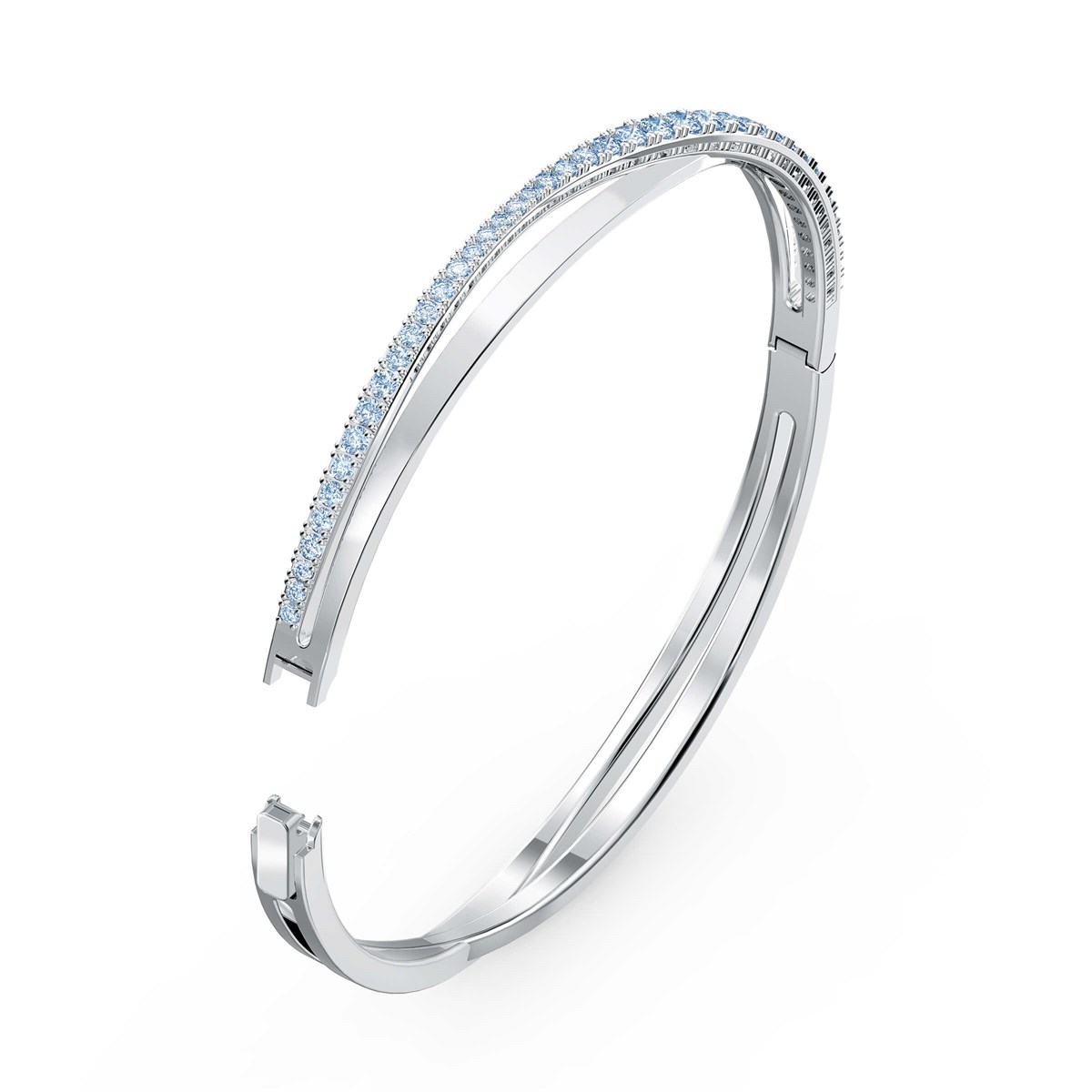 TWIST:BANGLE ROWS 125. YIL, MAVİ, RODYUM KAPLAMA