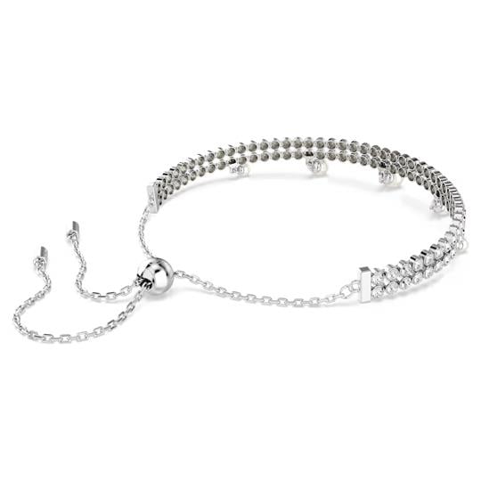 ÜnçerlerAriana Grande x Swarovski Kristal inci, Yuvarlak kesim, Beyaz, Rodyum kaplama Bileklik M