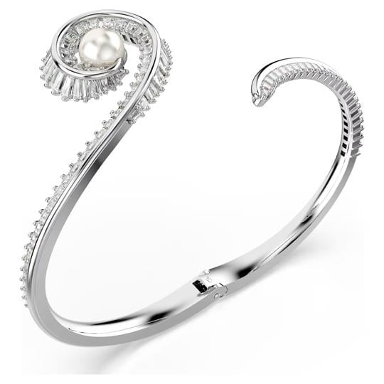 ÜnçerlerAriana Grande x Swarovski Kristal inci, Baget kesim, Beyaz, Rodyum kaplama Bileklik M