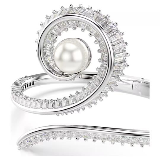 ÜnçerlerAriana Grande x Swarovski Kristal inci, Baget kesim, Beyaz, Rodyum kaplama Bileklik M
