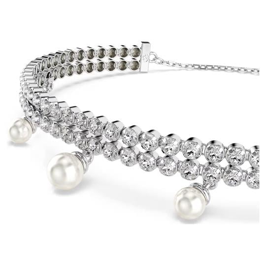 ÜnçerlerAriana Grande x Swarovski Kristal inci, Yuvarlak kesim, Beyaz, Rodyum kaplama Bileklik M