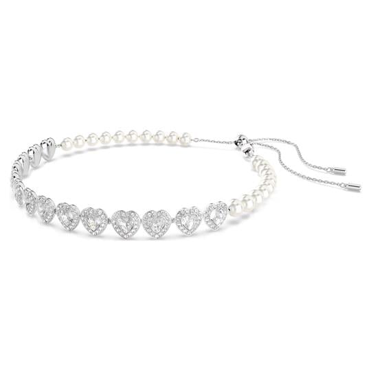 ÜnçerlerAriana Grande x Swarovski Tennis gerdanlık Karışık kesimler, Kalp, Beyaz, Rodyum kaplama