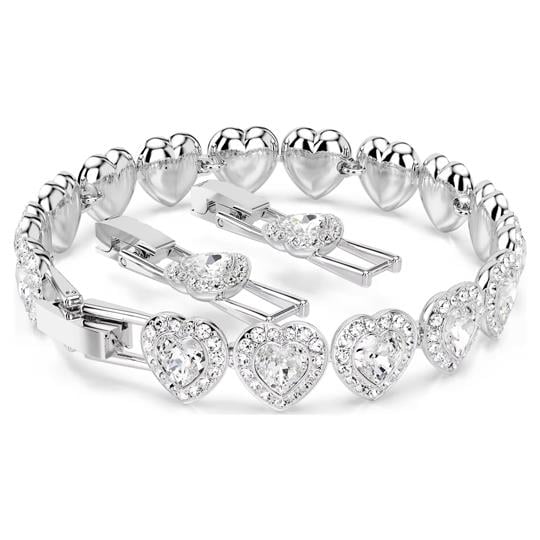 ÜnçerlerAriana Grande x Swarovski Tennis Karışık kesimler, Kalp, Beyaz, Rodyum kaplama Bileklik M
