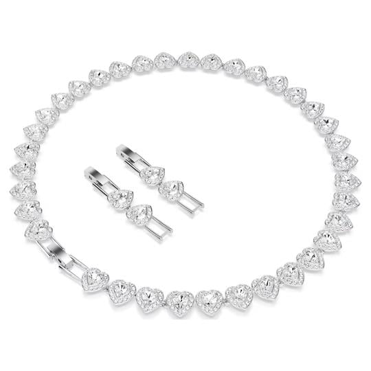 ÜnçerlerAriana Grande x Swarovski Tennis kolye Karışık kesimler, Kalp, Beyaz, Rodyum kaplama