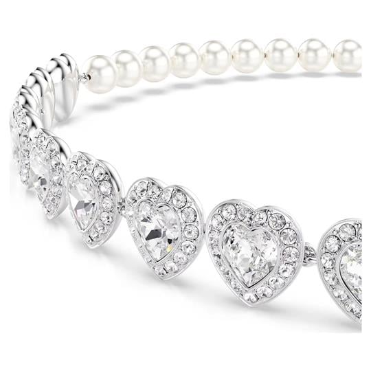 ÜnçerlerAriana Grande x Swarovski Tennis gerdanlık Karışık kesimler, Kalp, Beyaz, Rodyum kaplama