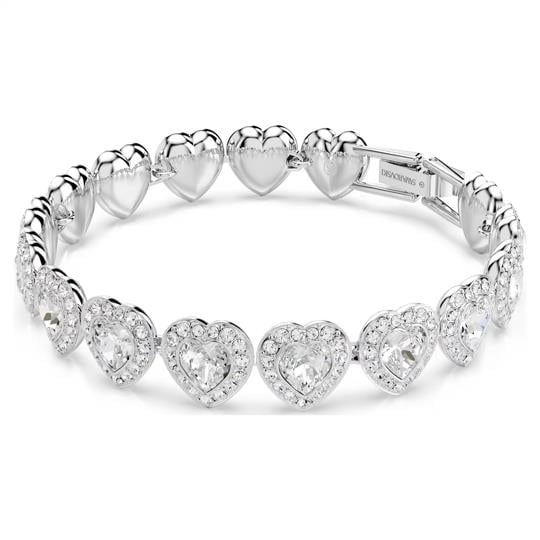 ÜnçerlerAriana Grande x Swarovski Tennis Karışık kesimler, Kalp, Beyaz, Rodyum kaplama Bileklik M