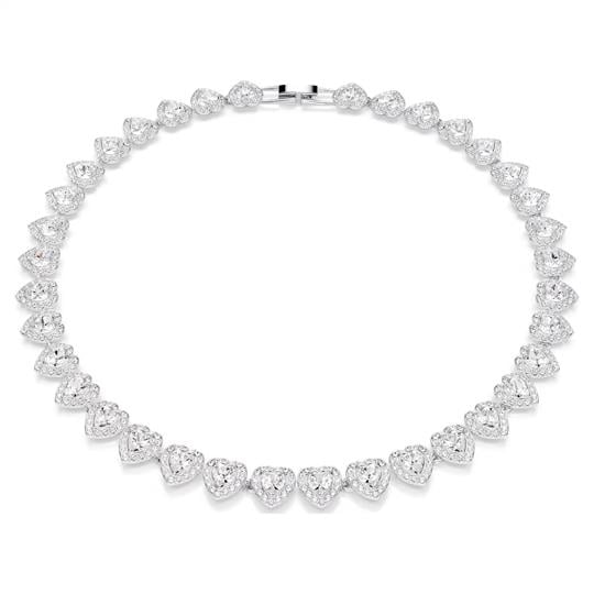 ÜnçerlerAriana Grande x Swarovski Tennis kolye Karışık kesimler, Kalp, Beyaz, Rodyum kaplama