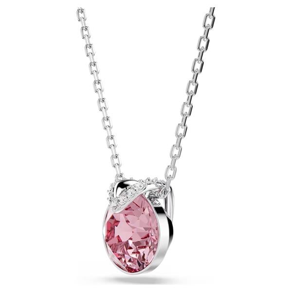 ÜnçerlerBella V Kolye Yuvarlak kesim, Pembe, Rodyum kaplama
