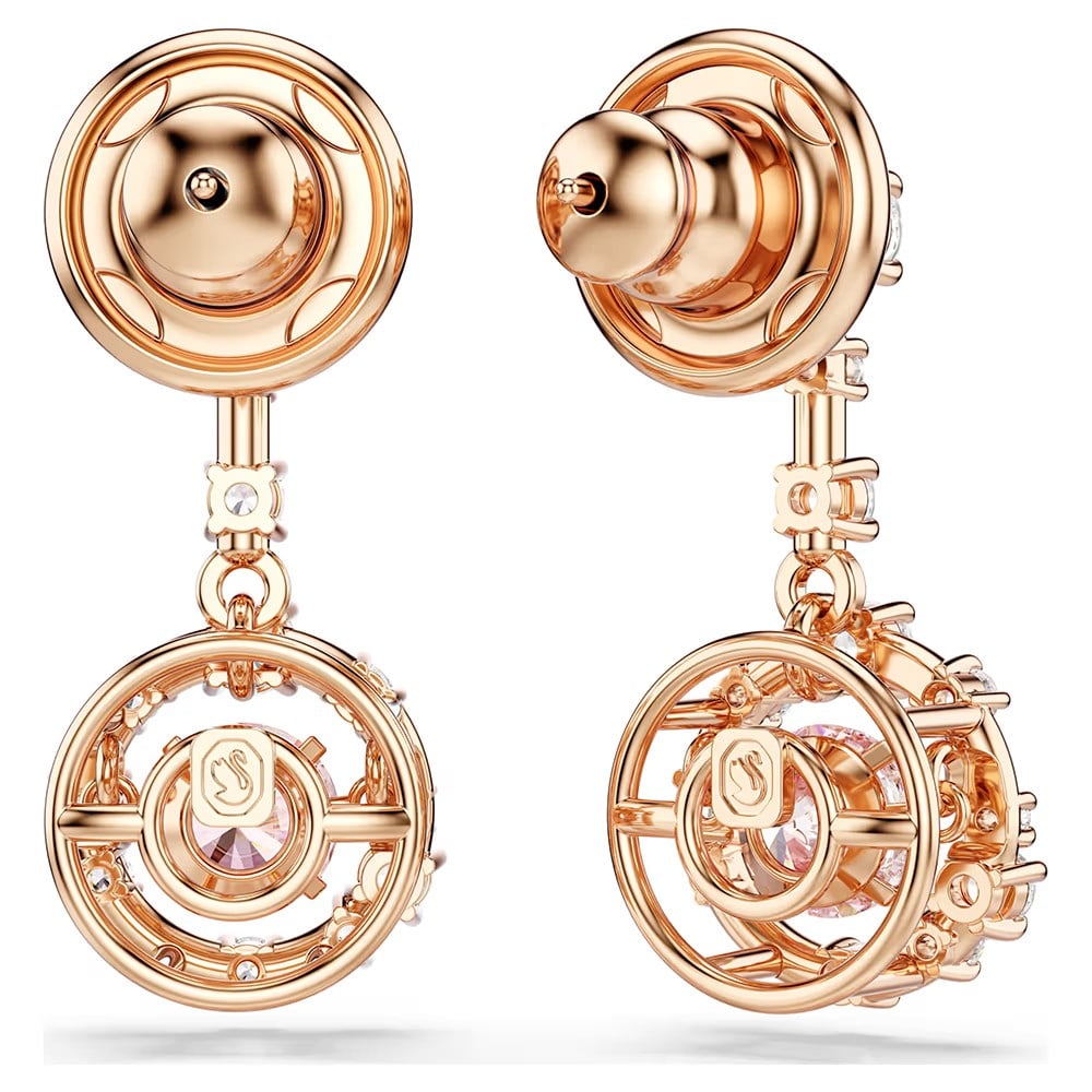 ÜnçerlerConstella damla küpeler Yuvarlak kesim, Dancing stone, Pembe, 18k pembe altın rengi yüzey
