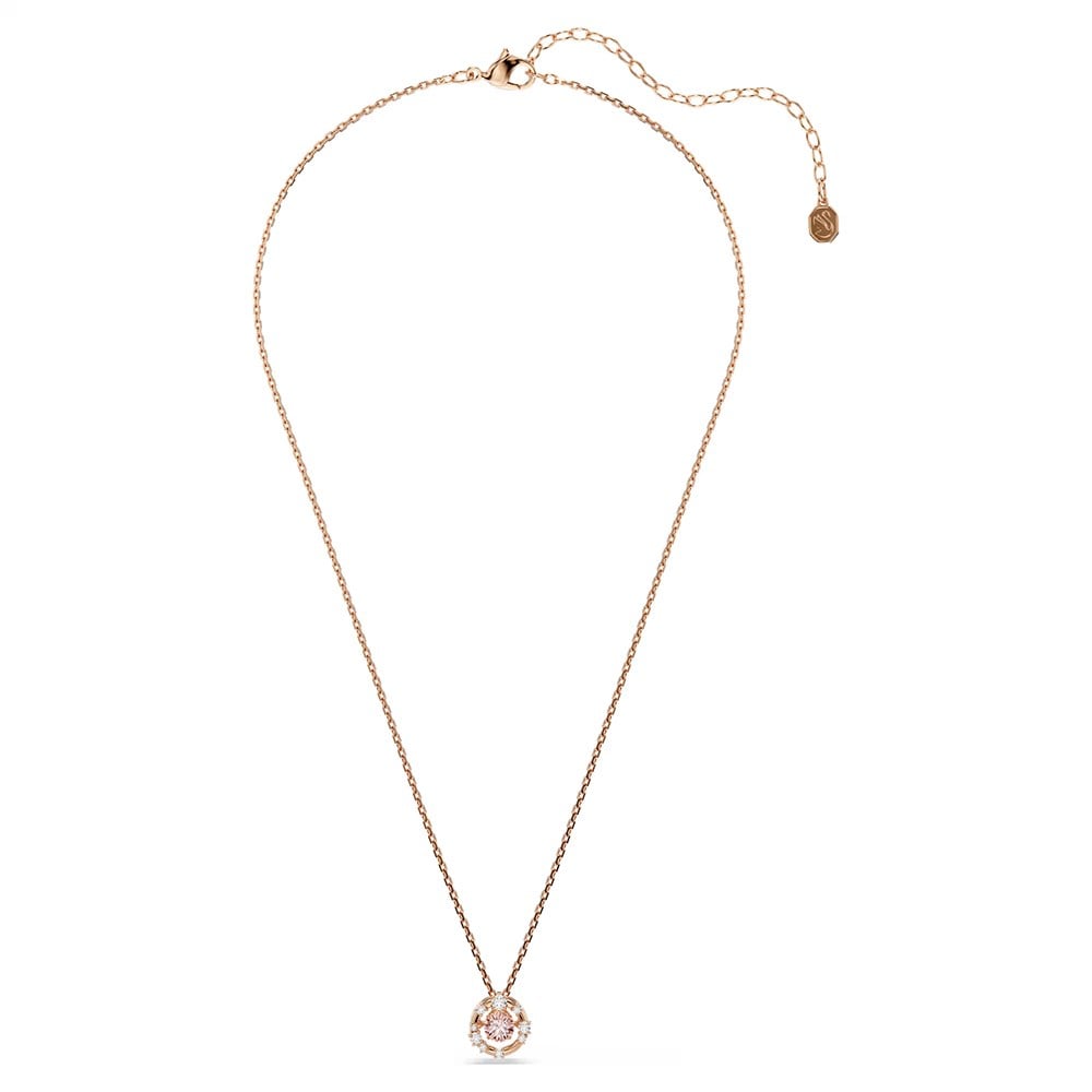 ÜnçerlerConstella Kolye Yuvarlak kesim, Dancing stone, Pembe, 18k pembe altın rengi yüzey
