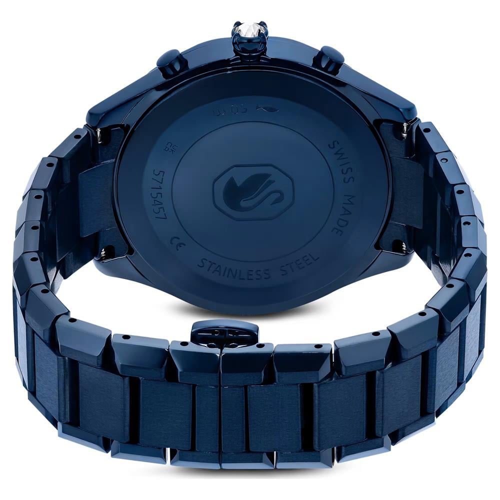 ÜnçerlerDextera chrono Saat 39 mm, İsviçre Üretimi, Metal bileklik, Mavi, Mavi yüzey