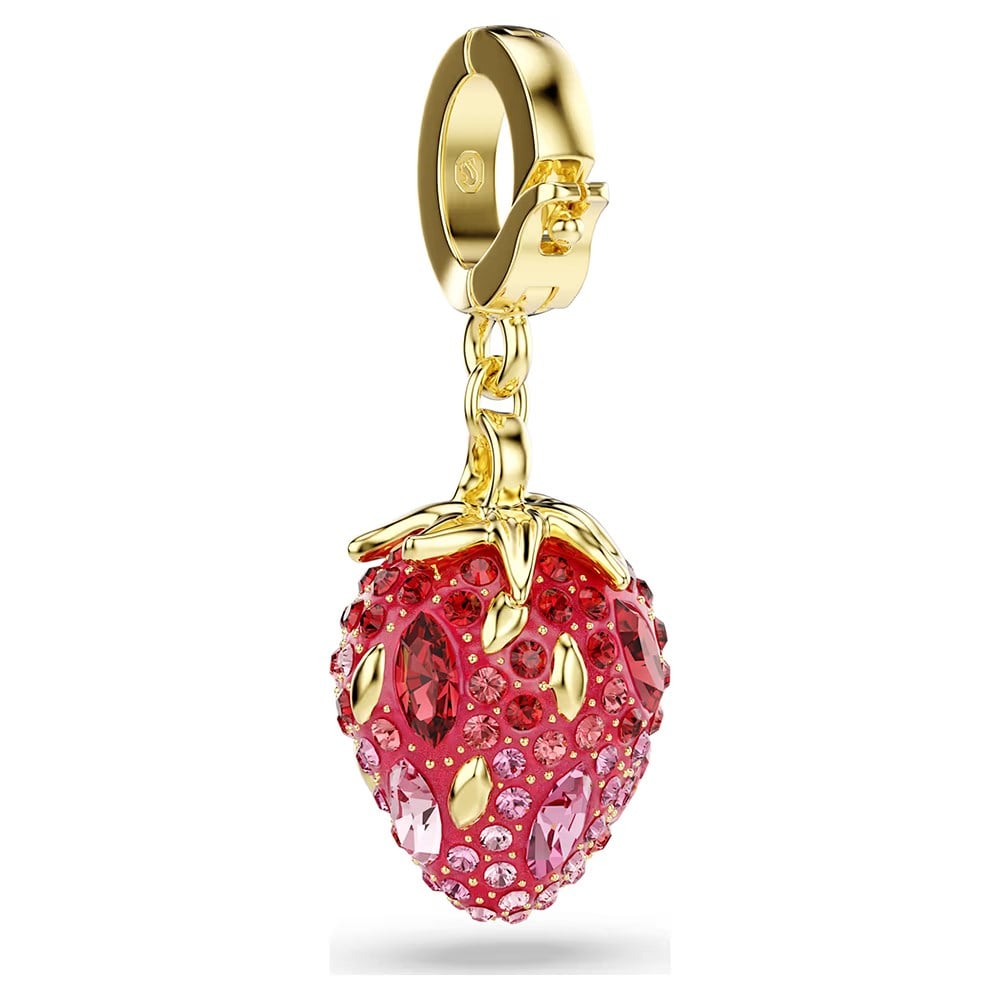 ÜnçerlerIdyllia Charm Karışık kesimler, Çilek, Kırmızı, 18k altın rengi yüzey