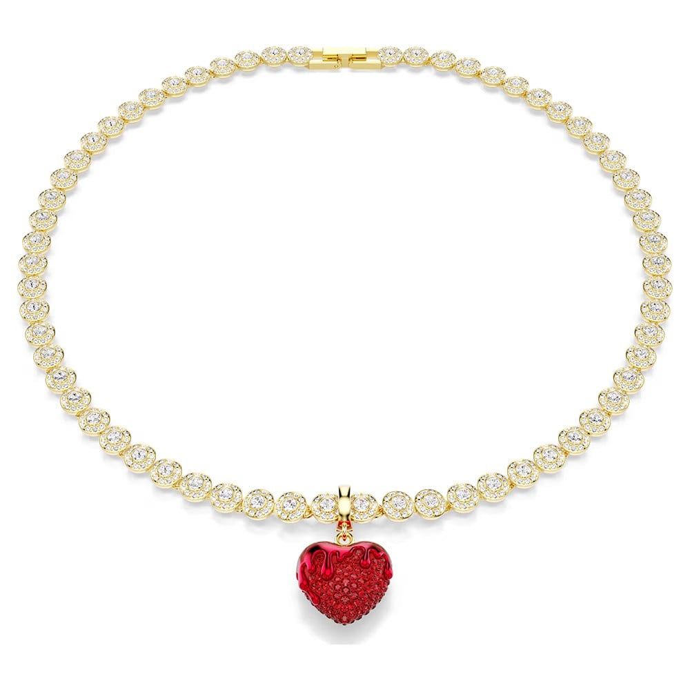 ÜnçerlerIdyllia Charm Yuvarlak kesim, Kalp, Kırmızı, 18k altın rengi yüzey