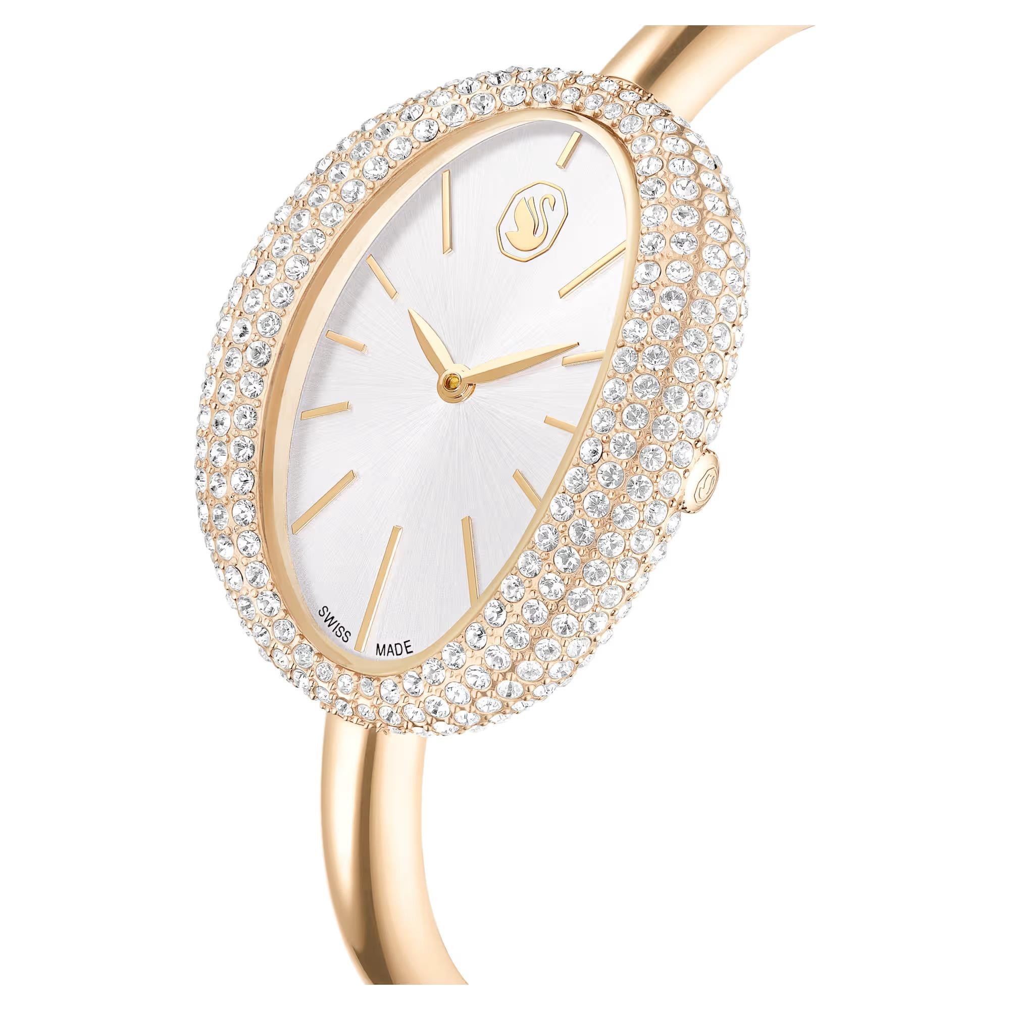 ÜnçerlerImber bangle Saat İsviçre Üretimi, Metal bileklik, Altın Rengi, Şampanya altın rengi yüzey