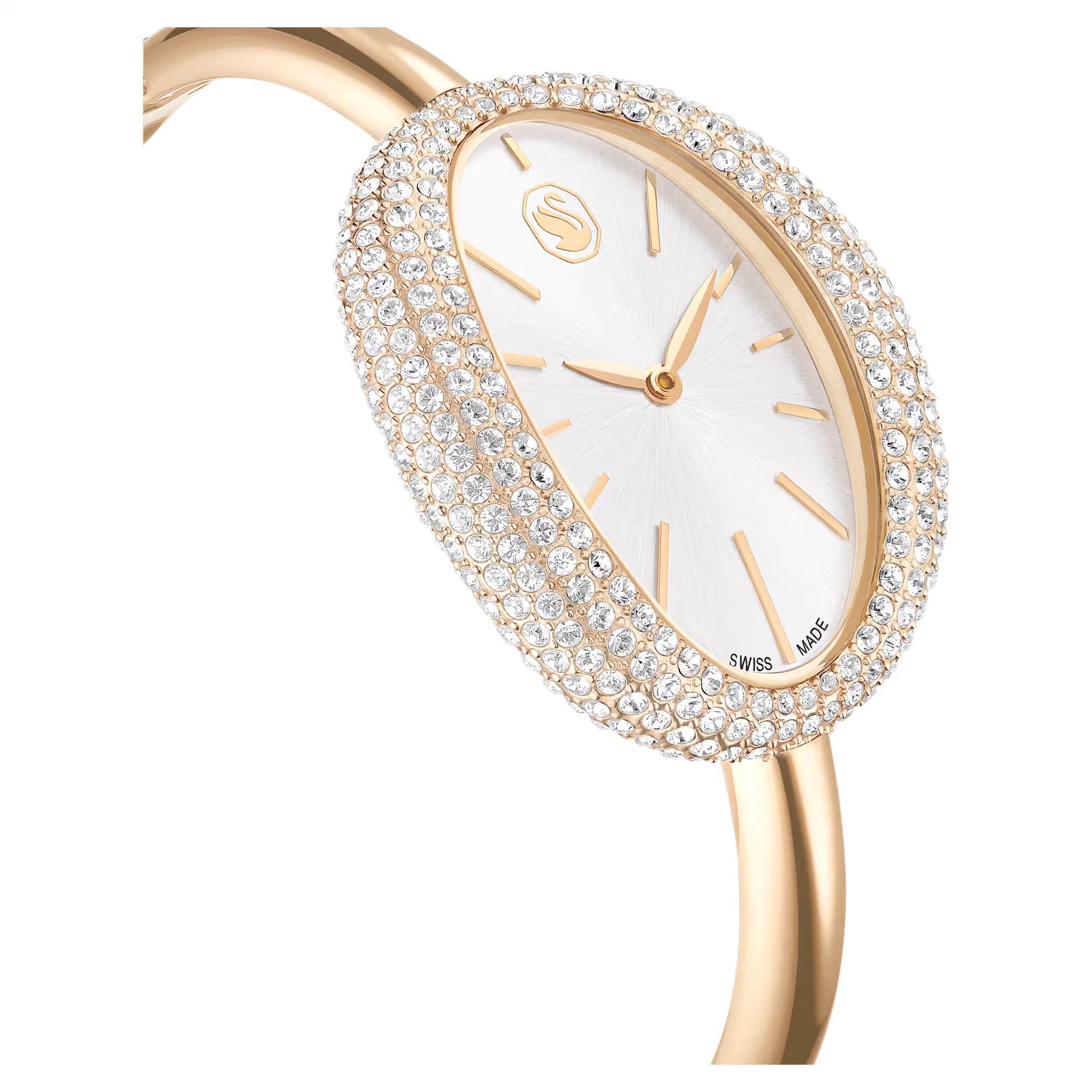 ÜnçerlerImber bangle Saat İsviçre Üretimi, Metal bileklik, Altın Rengi, Şampanya altın rengi yüzey