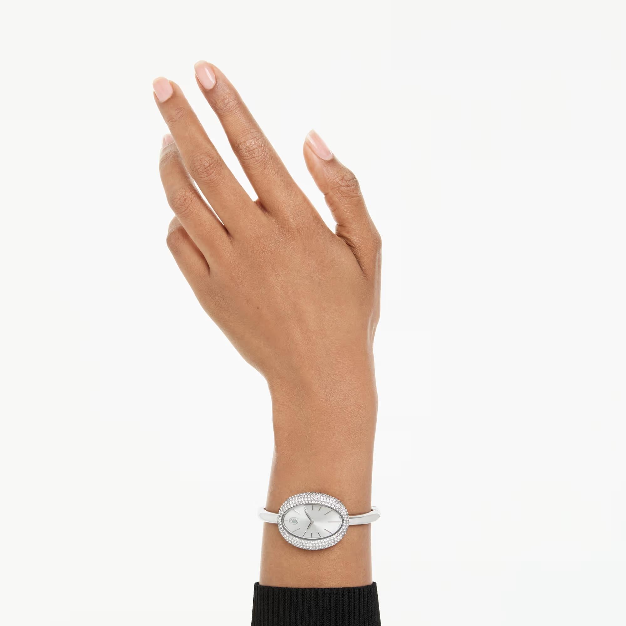 ÜnçerlerImber bangle Saat İsviçre Üretimi, Metal bileklik, Gümüş Rengi, Paslanmaz çelik