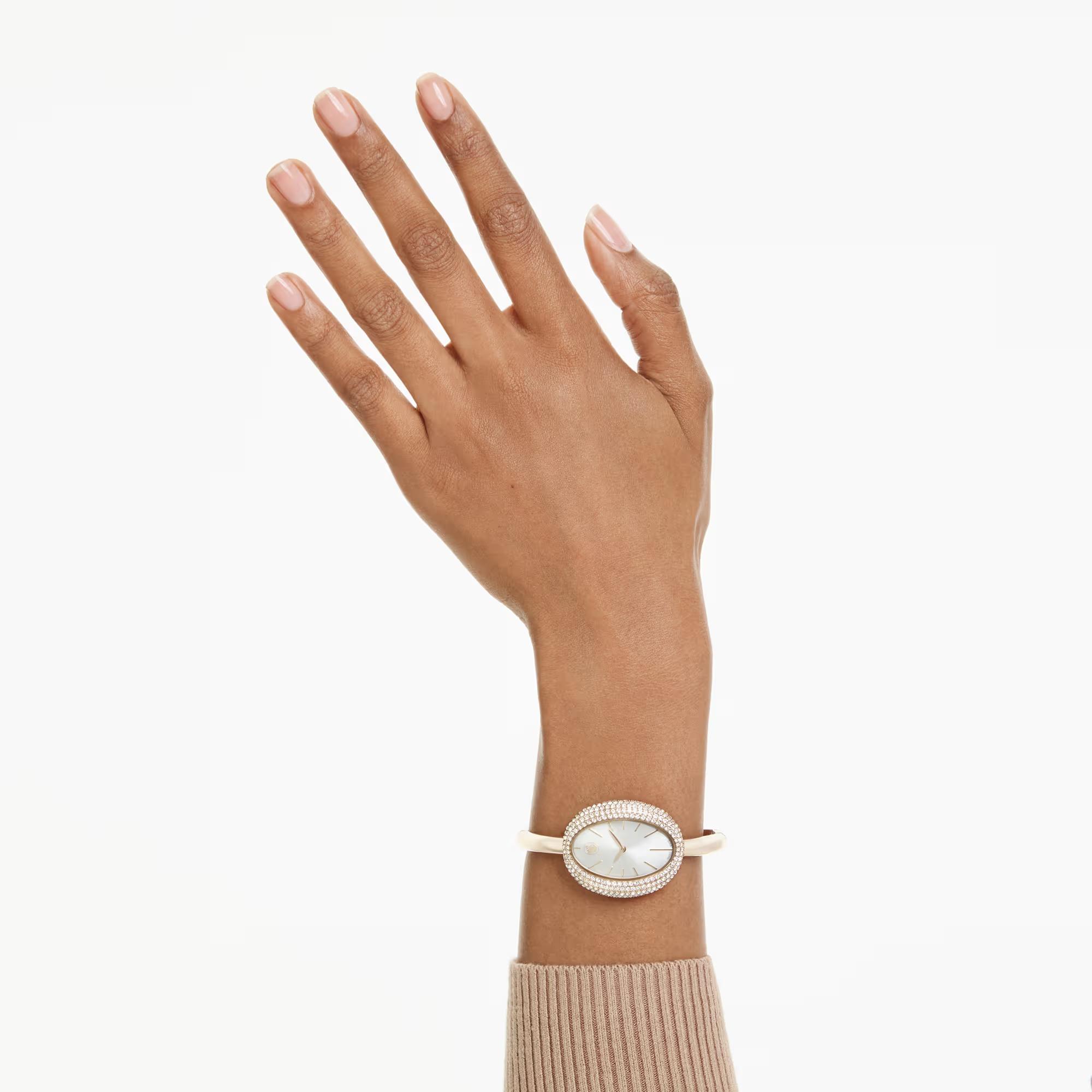 ÜnçerlerImber bangle Saat İsviçre Üretimi, Metal bileklik, Altın Rengi, Şampanya altın rengi yüzey