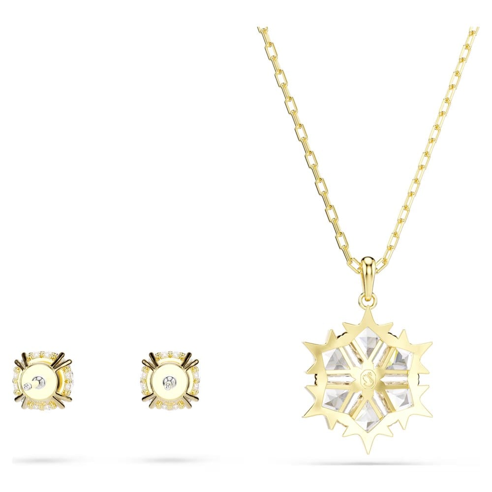 ÜnçerlerMagic Set Set (2), Karışık kesim, Kar tanesi, Beyaz, 18k altın rengi yüzey