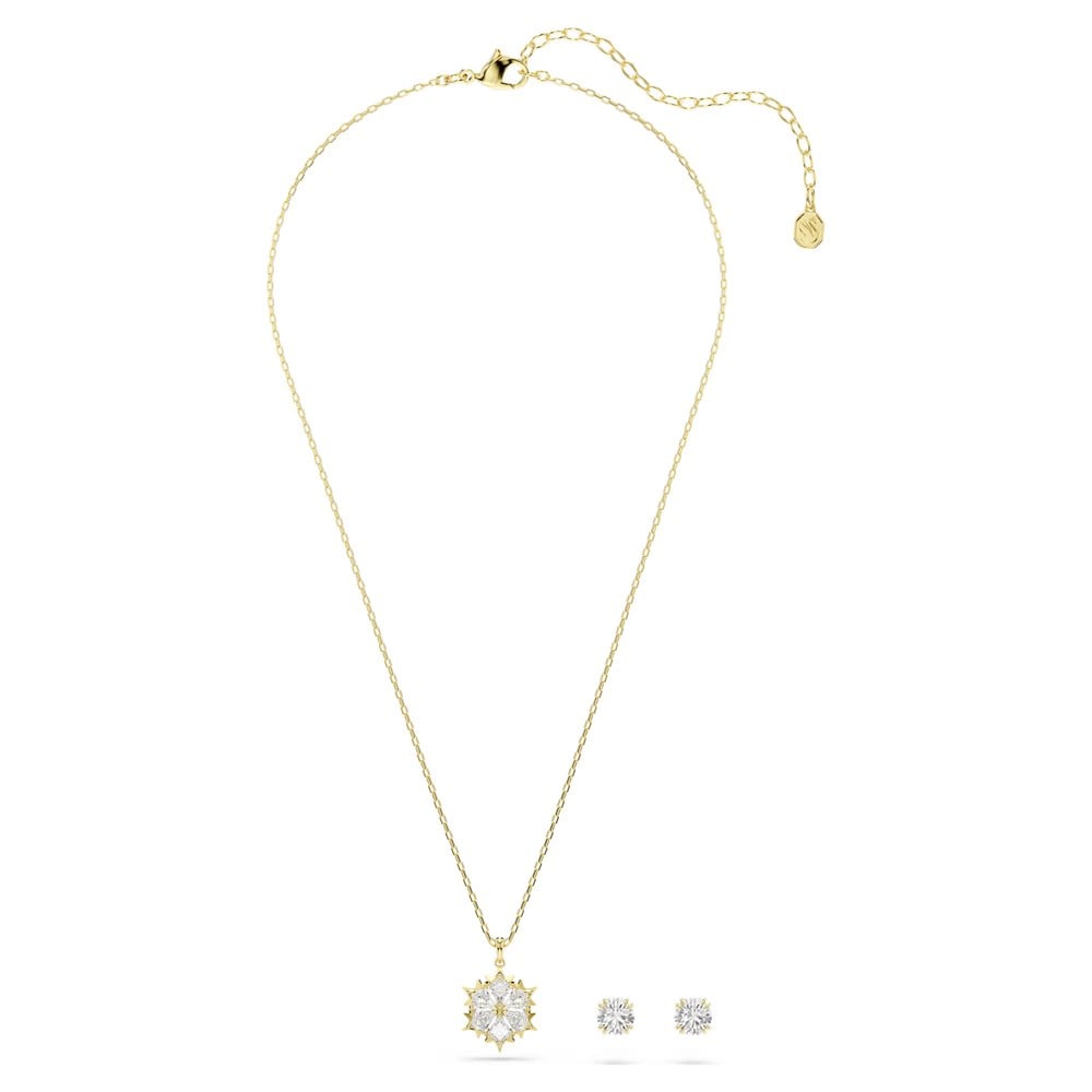ÜnçerlerMagic Set Set (2), Karışık kesim, Kar tanesi, Beyaz, 18k altın rengi yüzey