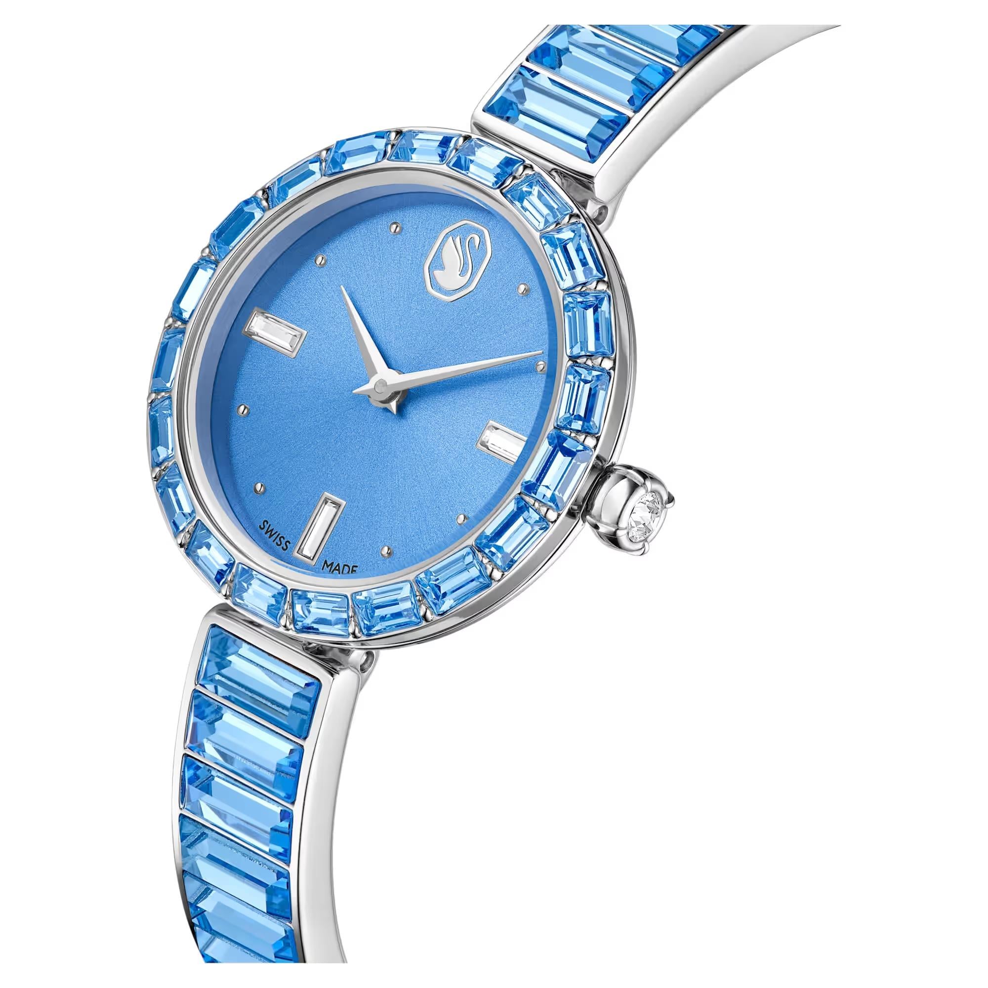 ÜnçerlerMatrix bangle Saat İsviçre Üretimi, Kristal bileklik, Mavi, Paslanmaz çelik