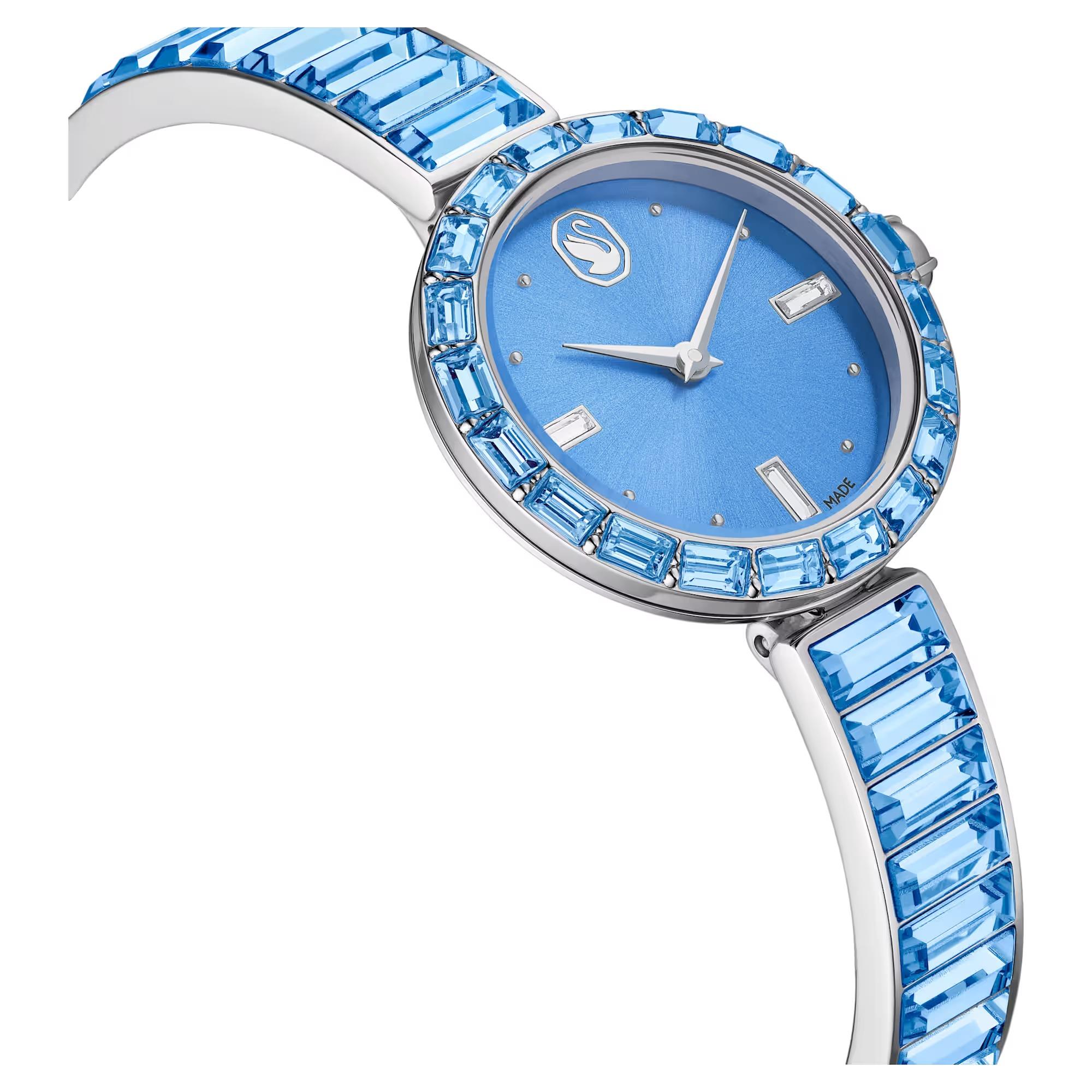 ÜnçerlerMatrix bangle Saat İsviçre Üretimi, Kristal bileklik, Mavi, Paslanmaz çelik