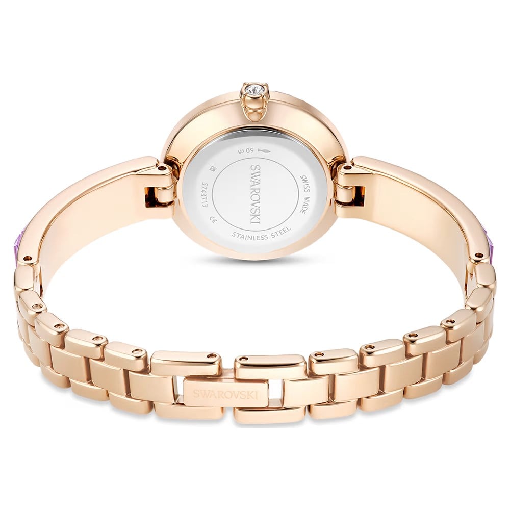 ÜnçerlerMatrix bangle Saat İsviçre Üretimi, Kristal bileklik, Mor, Şampanya altın rengi yüzey