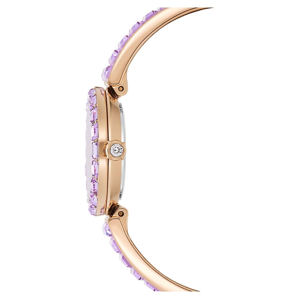 ÜnçerlerMatrix bangle Saat İsviçre Üretimi, Kristal bileklik, Mor, Şampanya altın rengi yüzey
