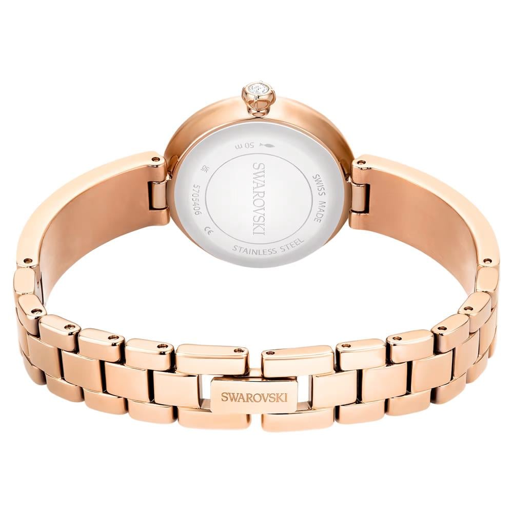 ÜnçerlerMatrix pearl bangle Halka bileklik saat İsviçre Üretimi, Kristal bileklik, Pembe altın rengi yüzey
