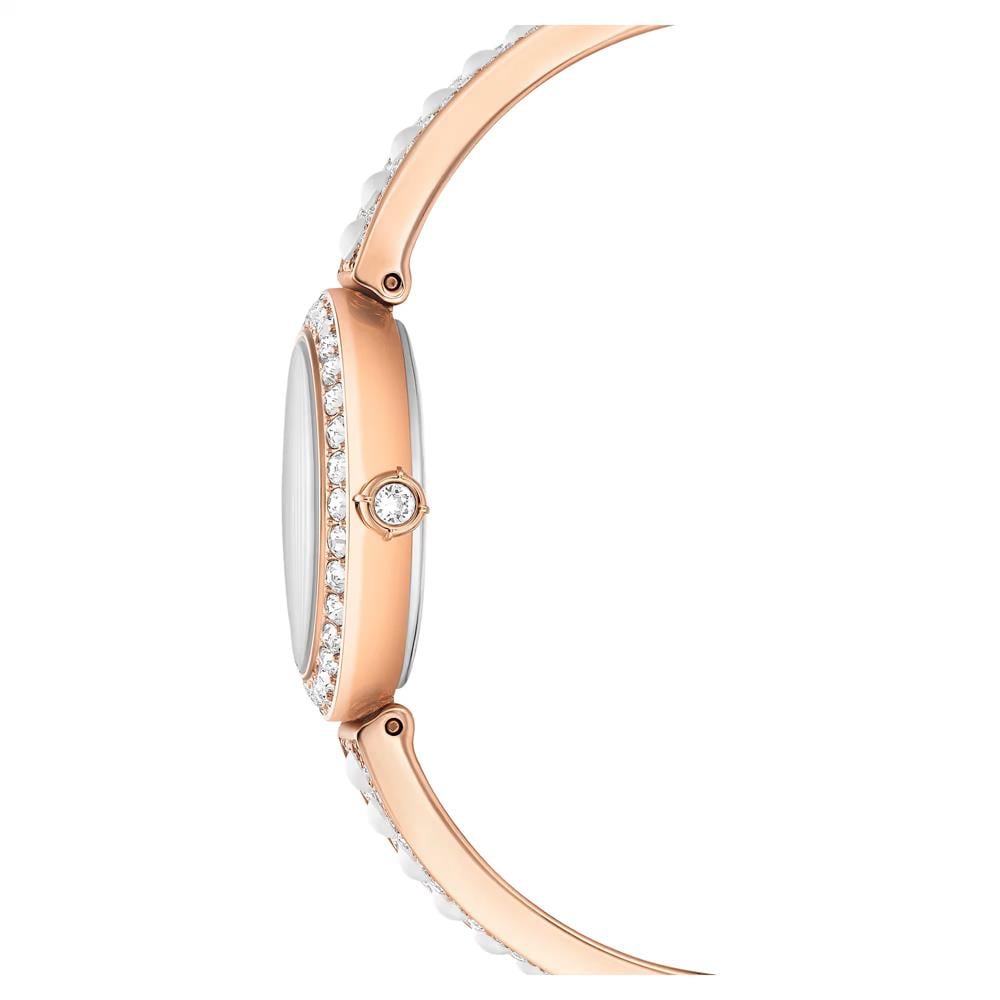 ÜnçerlerMatrix pearl bangle Halka bileklik saat İsviçre Üretimi, Kristal bileklik, Pembe altın rengi yüzey
