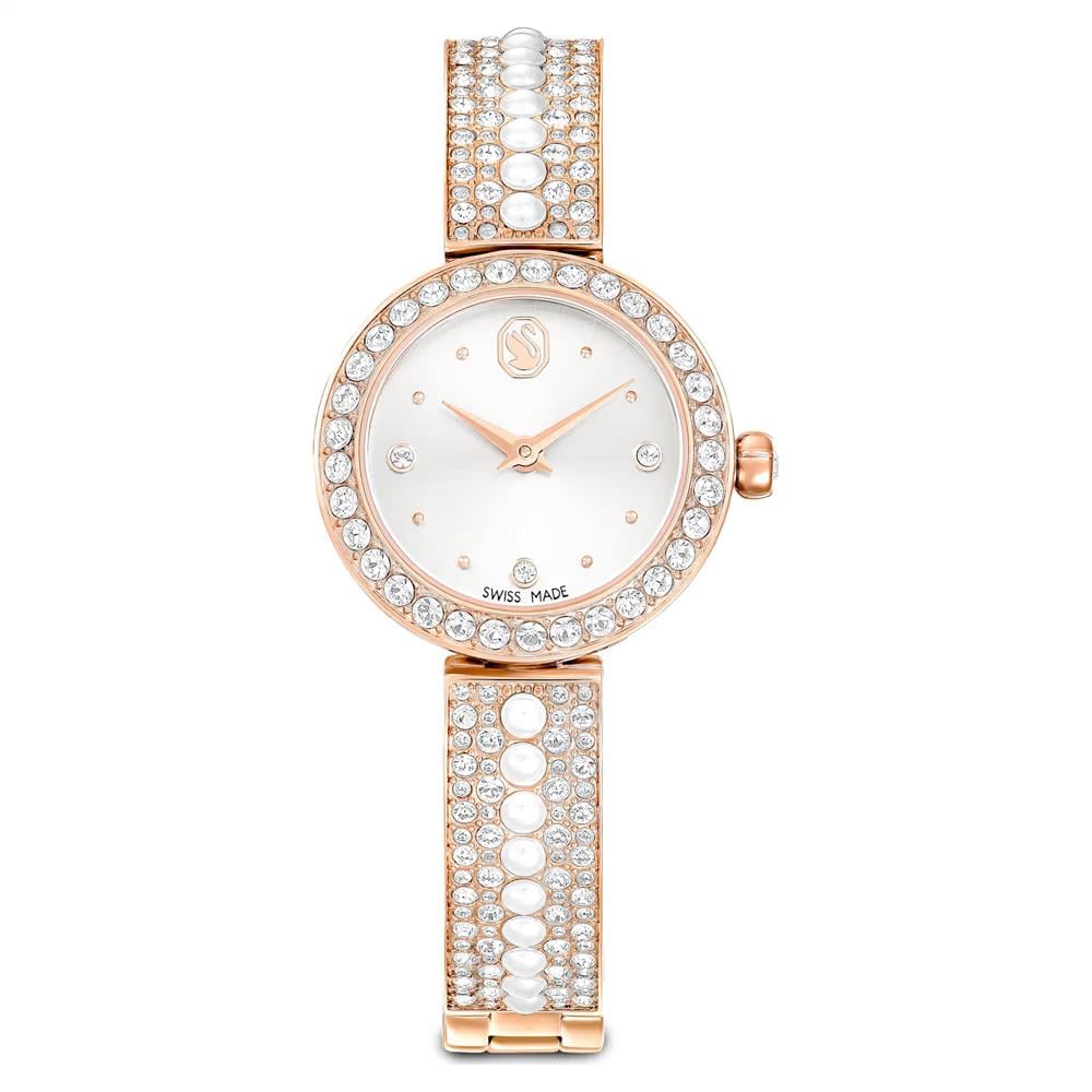 ÜnçerlerMatrix pearl bangle Halka bileklik saat İsviçre Üretimi, Kristal bileklik, Pembe altın rengi yüzey