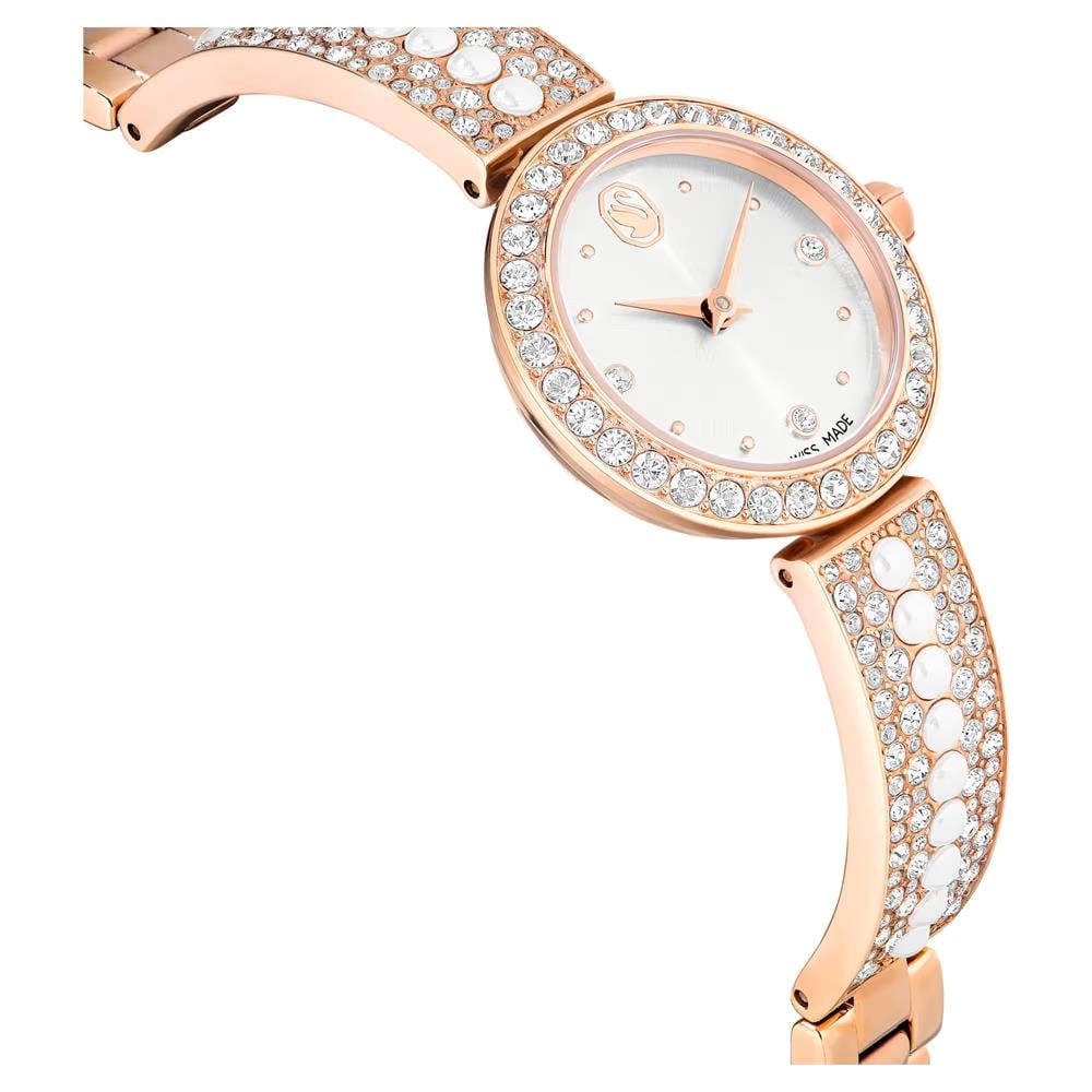 ÜnçerlerMatrix pearl bangle Halka bileklik saat İsviçre Üretimi, Kristal bileklik, Pembe altın rengi yüzey