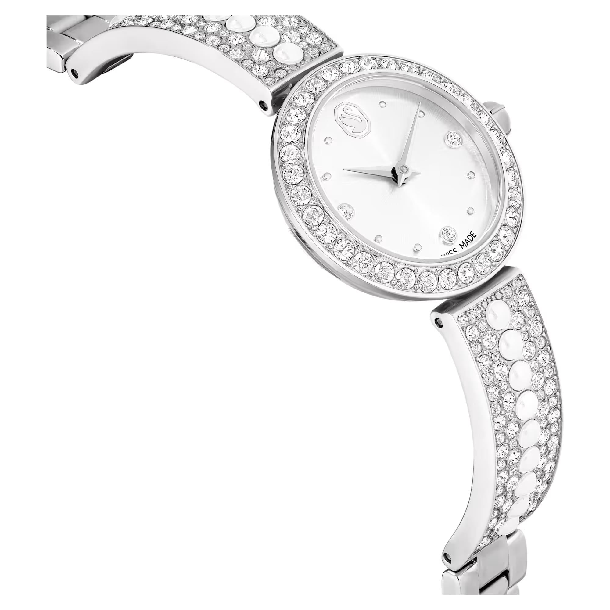 ÜnçerlerMatrix pearl bangle Saat İsviçre Üretimi, Kristal bileklik, Beyaz, Paslanmaz çelik