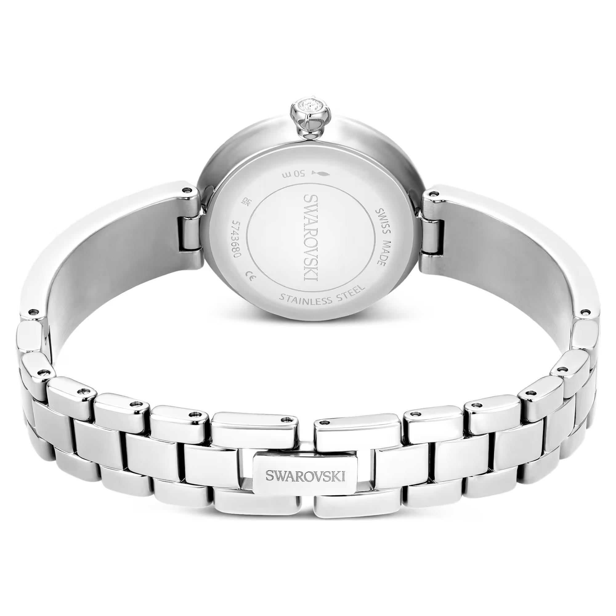 ÜnçerlerMatrix pearl bangle Saat İsviçre Üretimi, Kristal bileklik, Beyaz, Paslanmaz çelik
