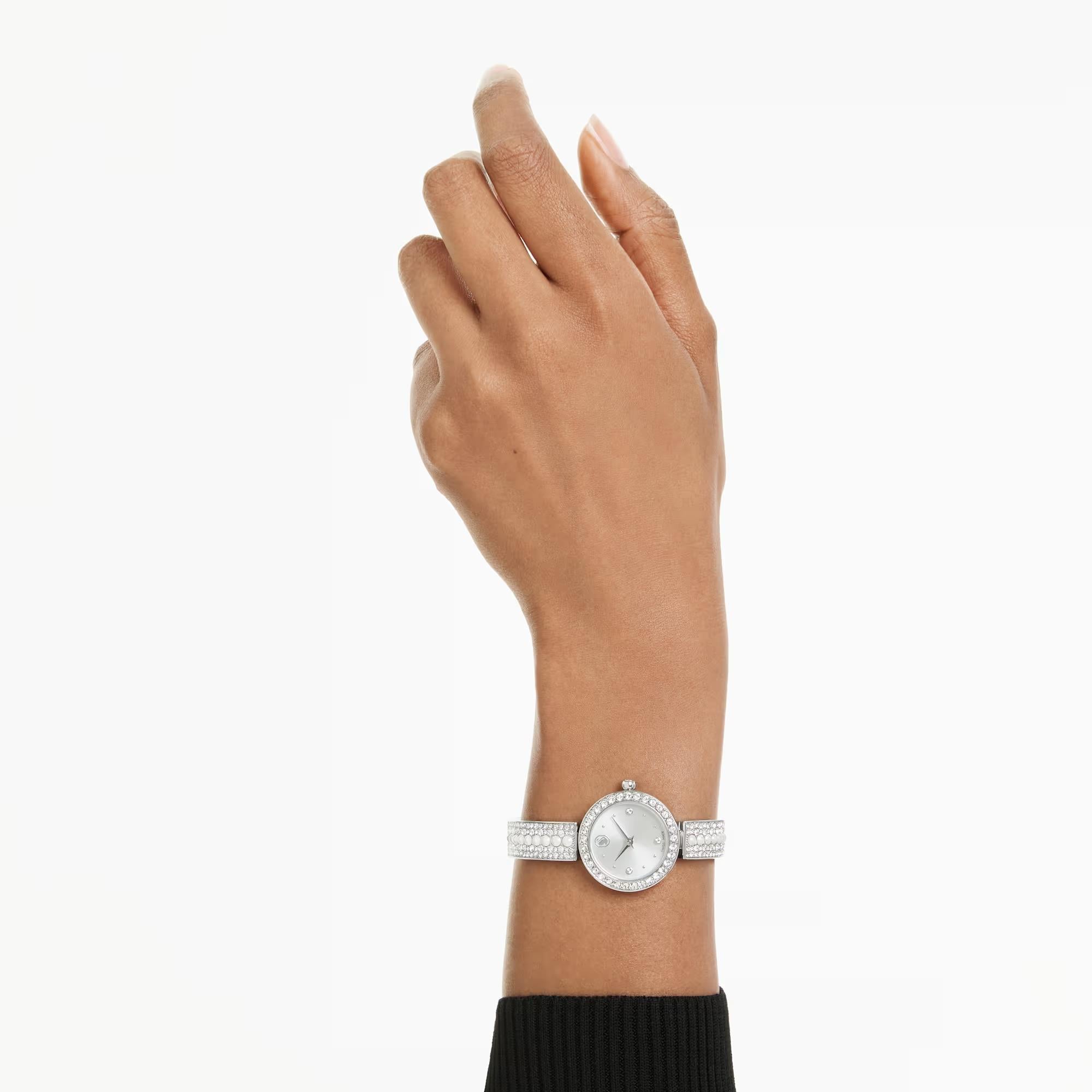 ÜnçerlerMatrix pearl bangle Saat İsviçre Üretimi, Kristal bileklik, Beyaz, Paslanmaz çelik