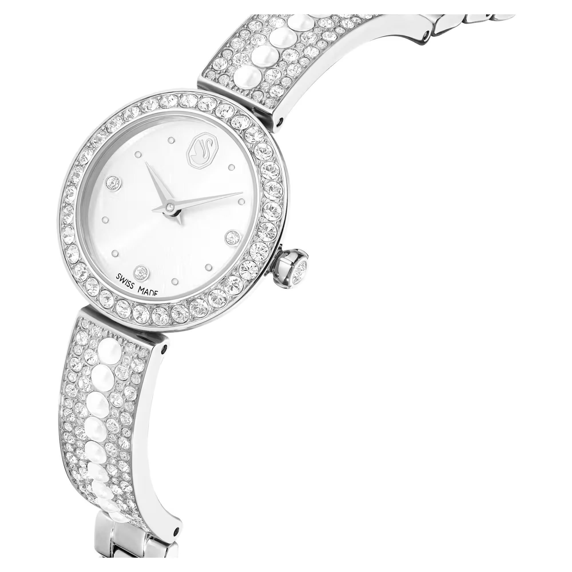 ÜnçerlerMatrix pearl bangle Saat İsviçre Üretimi, Kristal bileklik, Beyaz, Paslanmaz çelik