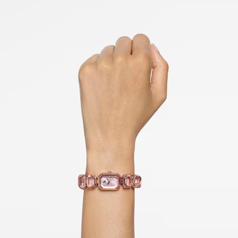 ÜnçerlerSaat Sekizgen kesim bileklik, Pembe, Pembe altın rengi yüzey