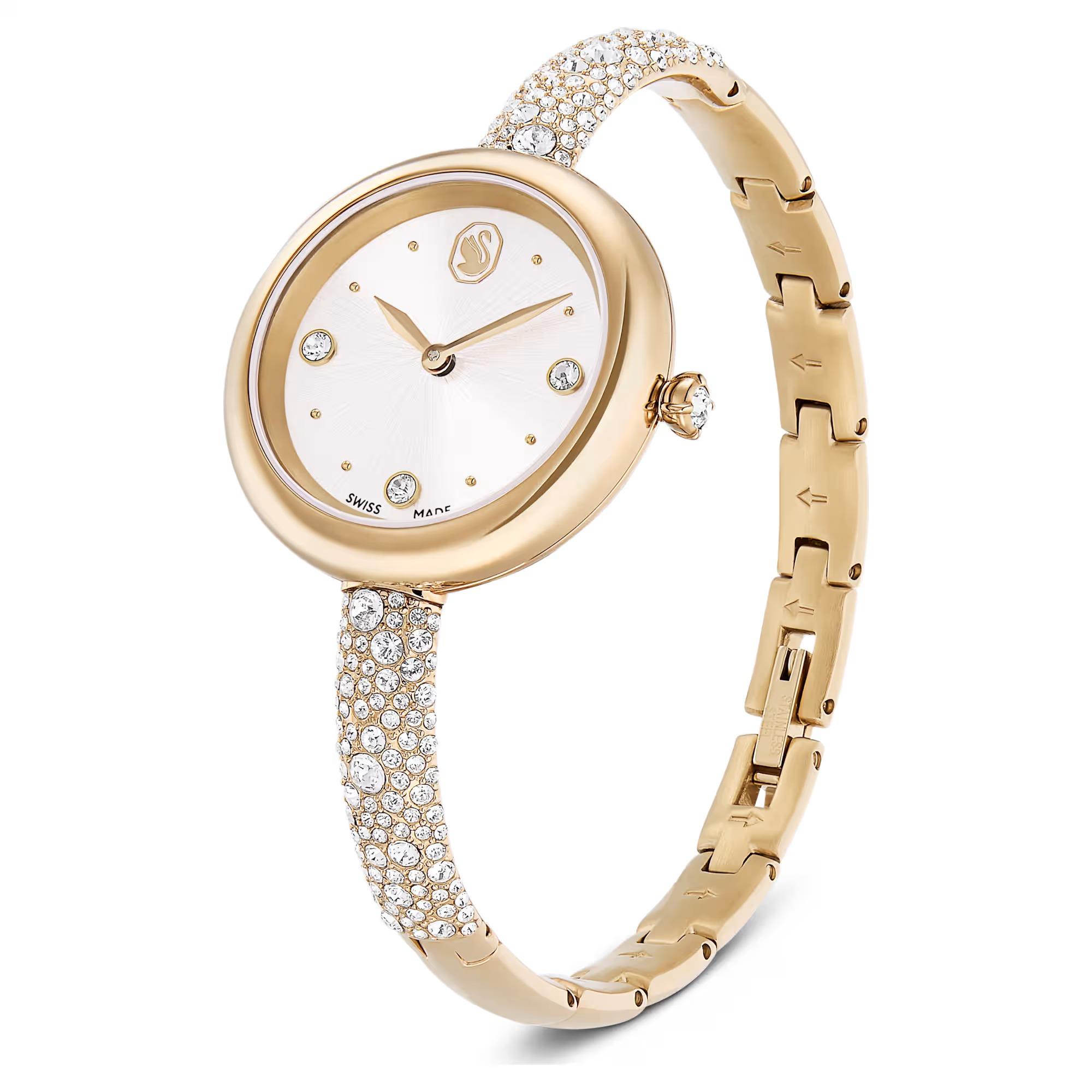 ÜnçerlerSublima bangle Saat İsviçre Üretimi, Metal bileklik, Altın Rengi, Şampanya altın rengi yüzey