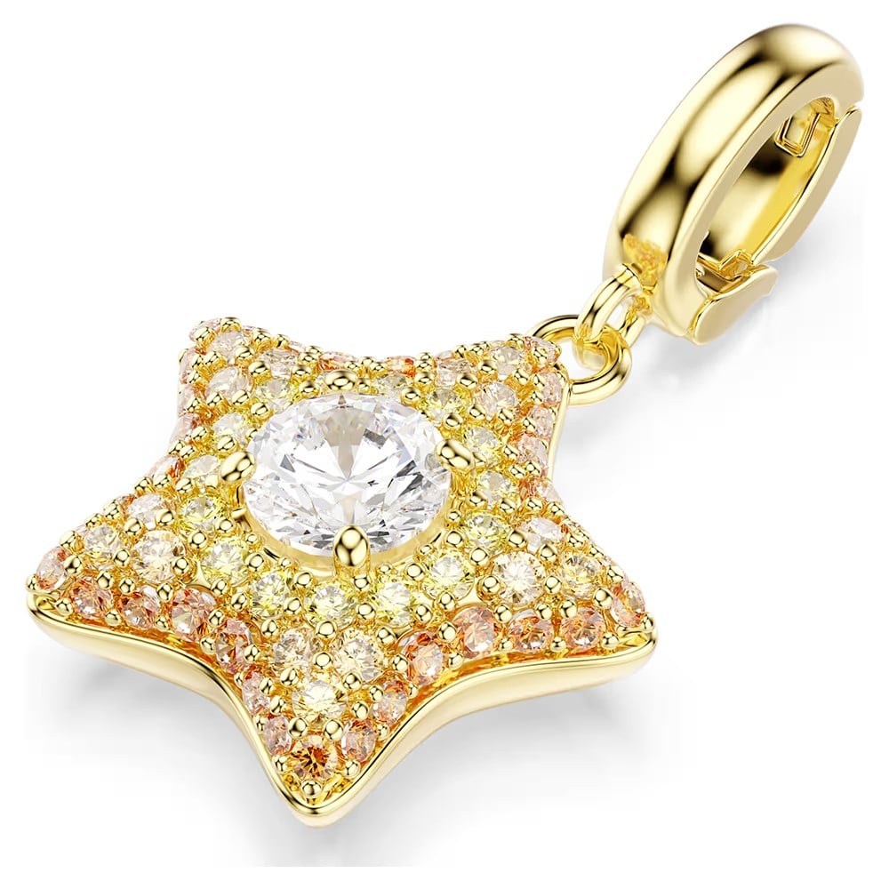 ÜnçerlerSublima Charm Yuvarlak kesim, Yıldız, Sarı, 18k altın rengi yüzey