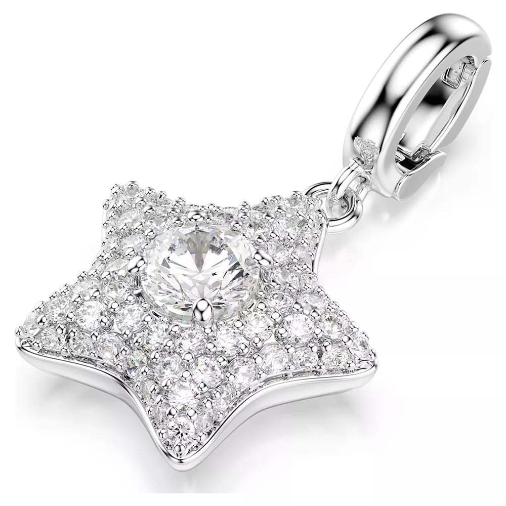 ÜnçerlerSublima Charm Yuvarlak kesim, Yıldız, Beyaz, Rodyum kaplama