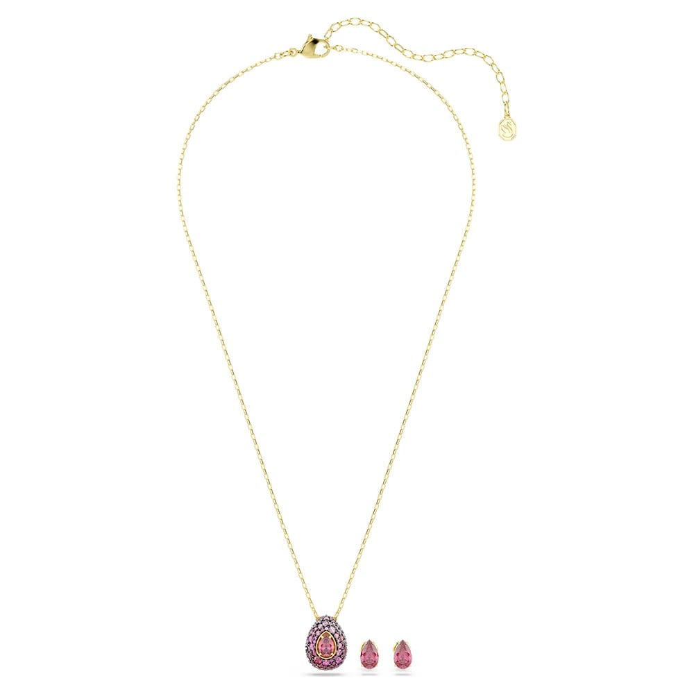 ÜnçerlerSublima Set Set (2), Armut kesim, Kırmızı, 18k altın rengi yüzey