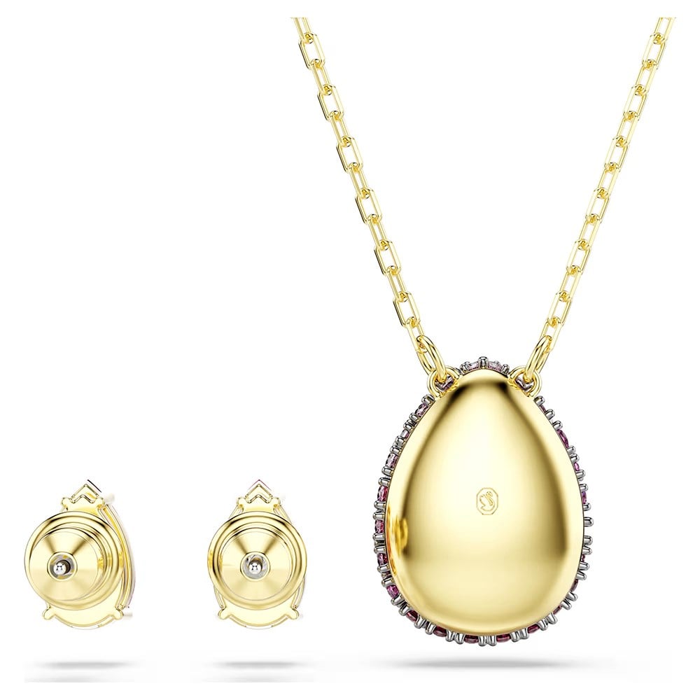 ÜnçerlerSublima Set Set (2), Armut kesim, Kırmızı, 18k altın rengi yüzey