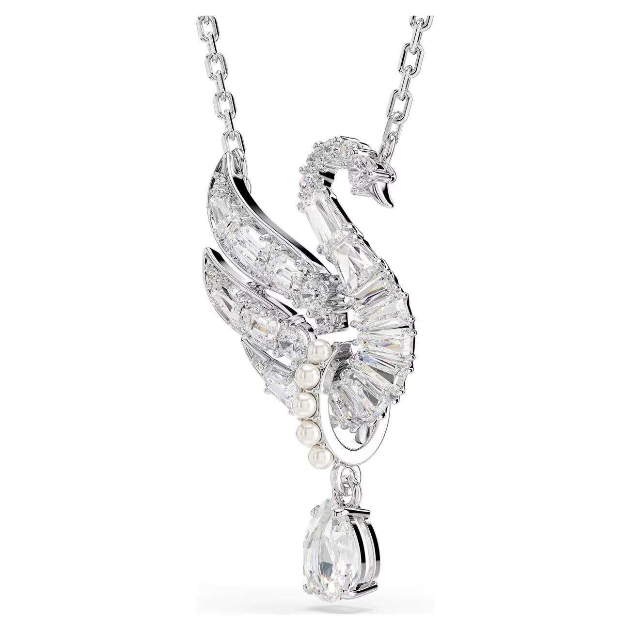 ÜnçerlerSwan Kolye Kuğu, Beyaz, Rodyum kaplama