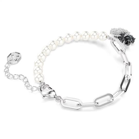ÜnçerlerSwan Kristal inci, Kuğu, Siyah, Karışık metal yüzey Bileklik M