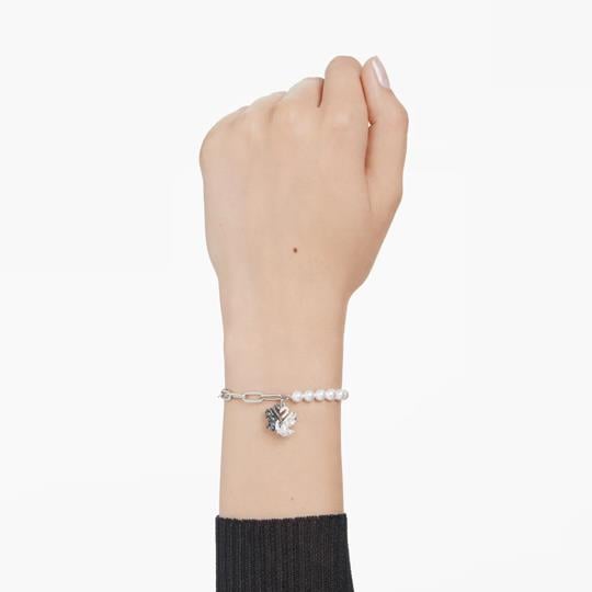 ÜnçerlerSwan Kristal inci, Kuğu, Siyah, Karışık metal yüzey Bileklik M